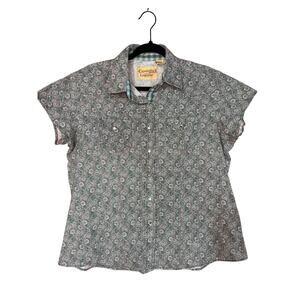 Cowgirl Legend Western Shirt XL Short Sleeve Snap Front Western Pattern
